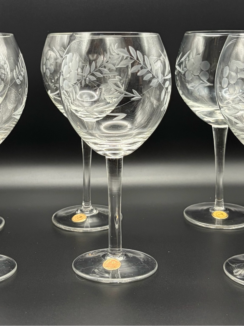 1960’s/70’s Vintage Princess House Designs Etched Crystal Wine Glasses
